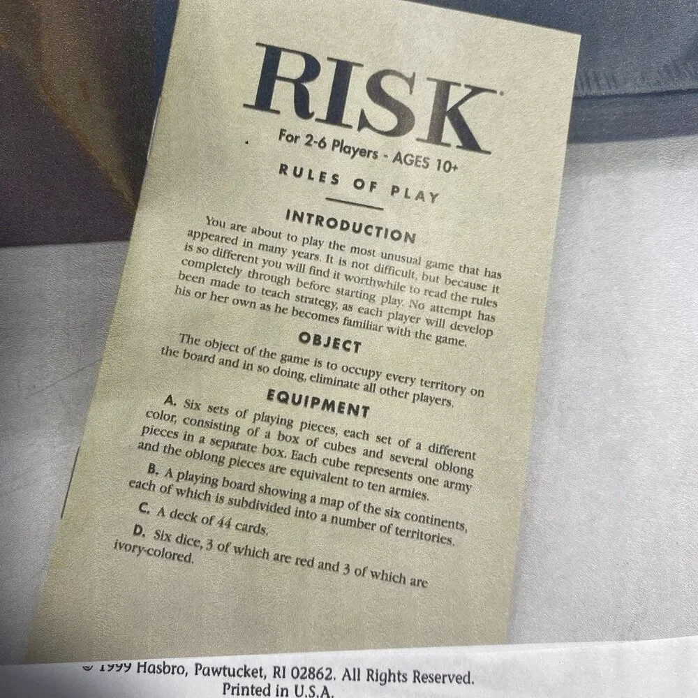 RISK Vintage Collection Wooden Box Bookshelf Edition Hasbro-Parker Bros OPEN BOX